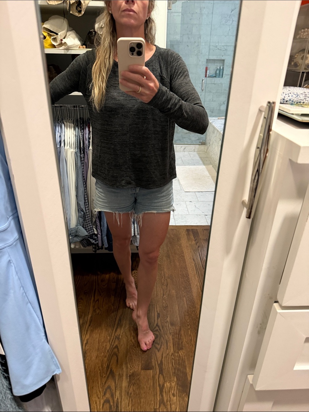rag & bone Charcoal Gray Knit Long Sleeve Top